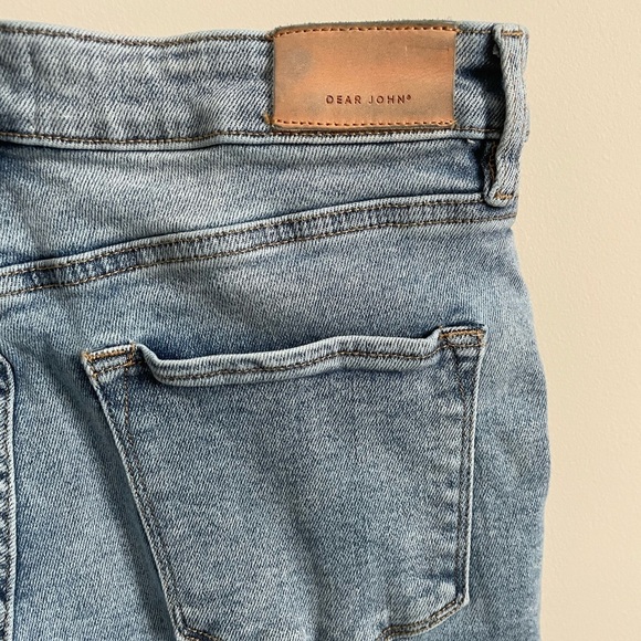 Dear John Denim Frankie Straight Leg Crop Super High Rise Distressed Jeans - Picture 7 of 9